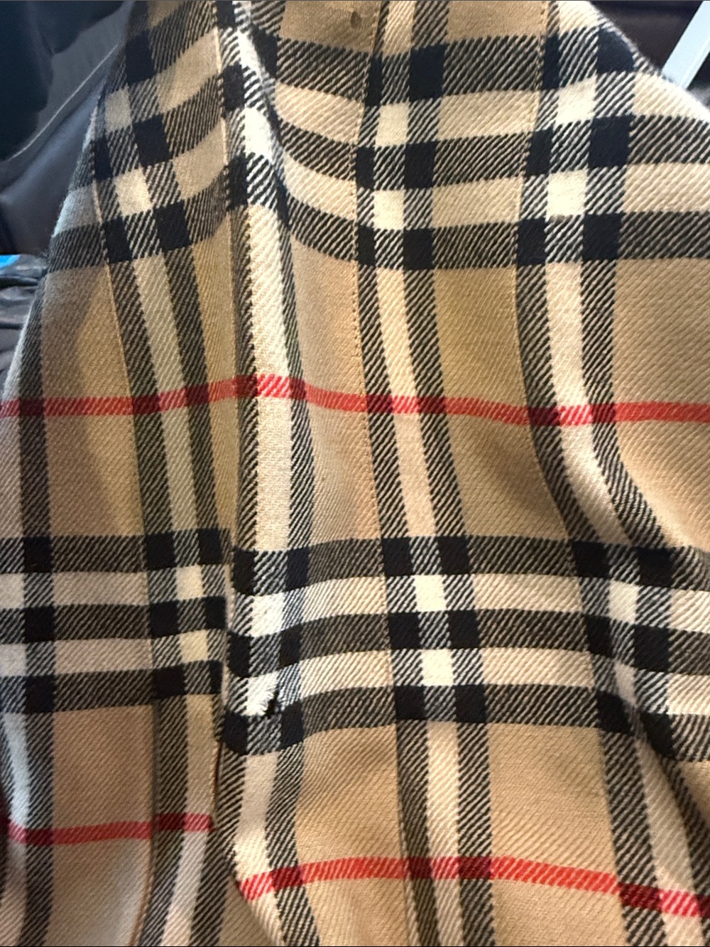Vintage 100% Wool Burberry Beige Black Red Plaid Pleated Skirt There is no size. - Picture 6 of 7